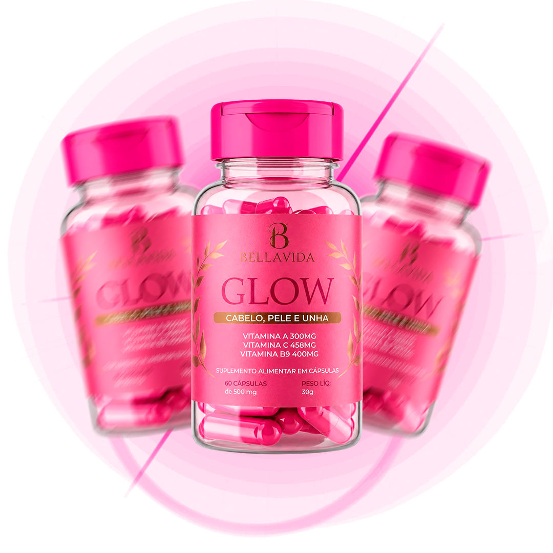 Frasco do suplemento Glow Bellavida